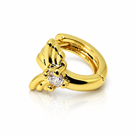 Piercing de Orelha Banhado a Ouro - Argolinha com Asas - 6ORE500