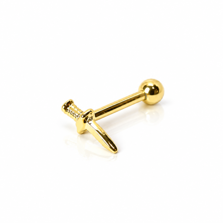 Piercing de Orelha com Adaga Dourada - 6ORE511