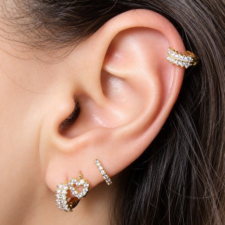 Piercing de Orelha - Argolinha Cravejada de Zircônias - 6ORE514