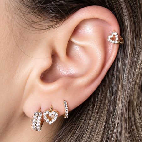 Piercing de Orelha - Argolinha com Lindo Coração - 6ORE517