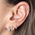 Piercing de Orelha Dourado - Argolinha com Lindo Coração - 6ORE518