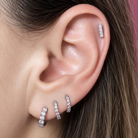 Piercing para Orelha - Labret Barrinha em Prata 925- 6ORE545