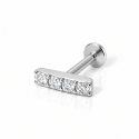 Piercing para Orelha - Labret Barrinha em Prata 925- 6ORE545