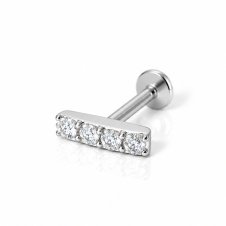 Piercing para Orelha - Labret Barrinha em Prata 925- 6ORE545
