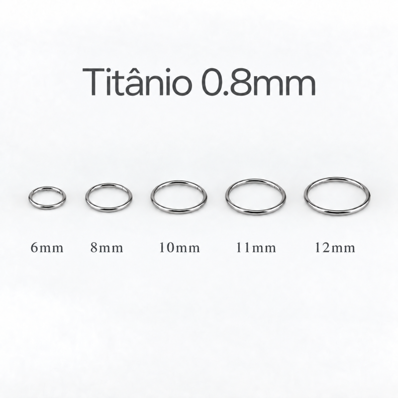 Piercing Argola 0.8mm Segmento Articulado em Titânio - 6ORE552