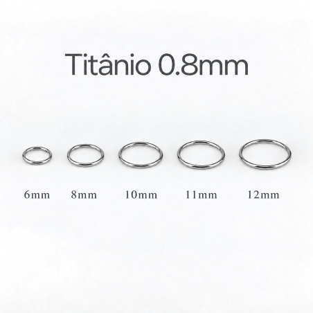 Piercing Argola 0.8mm Segmento Articulado em Titânio - 6ORE552