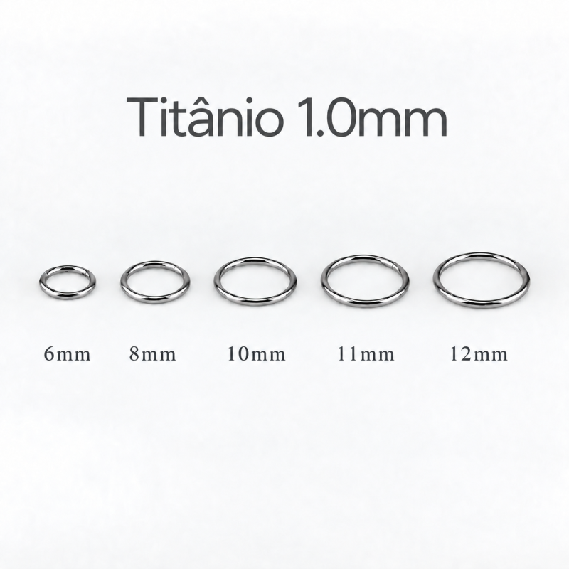 Piercing Argola 1.0mm Segmento Articulado em Titânio - 6ORE553