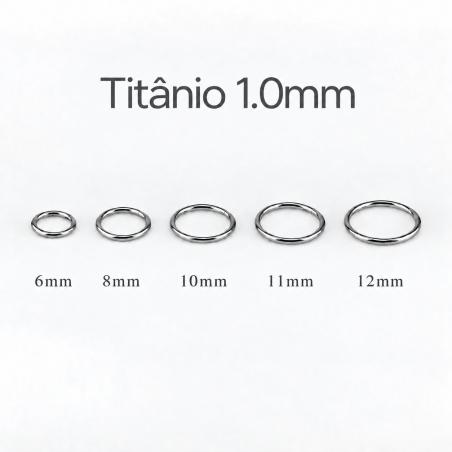 Piercing Argola 1.0mm Segmento Articulado em Titânio - 6ORE553