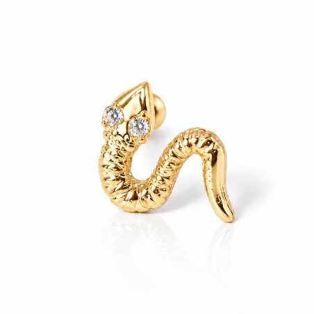 Piercing de Orelha - Serpente Dourada - 6ORE559