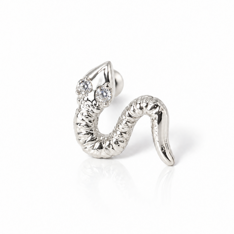 Piercing de Orelha - Serpente em Prata - 6ORE560