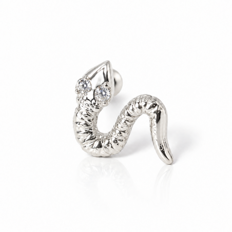 Piercing de Orelha - Serpente em Prata - 6ORE560