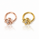 Piercing Daith Argolinha Clicker em Aço ou PVD Gold com Abelha com Zircônia - 6ORE564