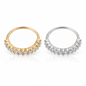 Piercings de Nariz - Argolinha em Prata Cravejada de Cristais - 2NAA70