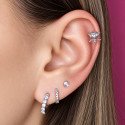 Piercing de Orelha Dourado - Caveira com Cristais - 6ORE573