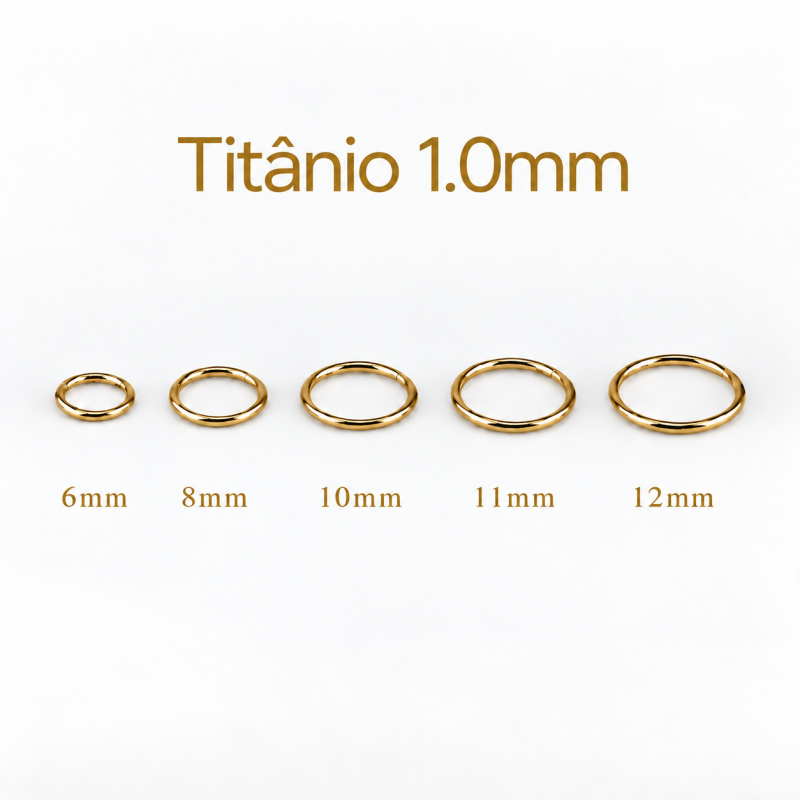 Piercing Argola 1.0mm Segmento Articulado em Titânio PVD GOLD - 6ORE577
