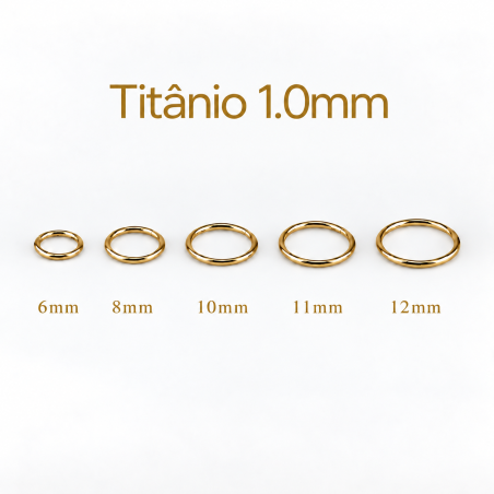 Piercing Argola 1.0mm Segmento Articulado em Titânio PVD GOLD - 6ORE577