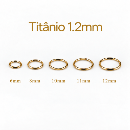 Piercing Argola 1.2mm Segmento Articulado em Titânio PVD GOLD - 6ORE578