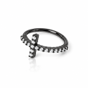 Piercing de Orelha Conch Argolinha Cruz 100% Aço - PVD Black - 6ORE579