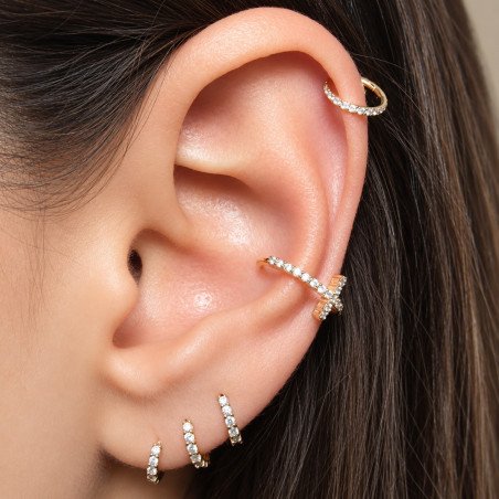 Piercing de Orelha Conch Argolinha Cruz 100% Aço - 6ORE581