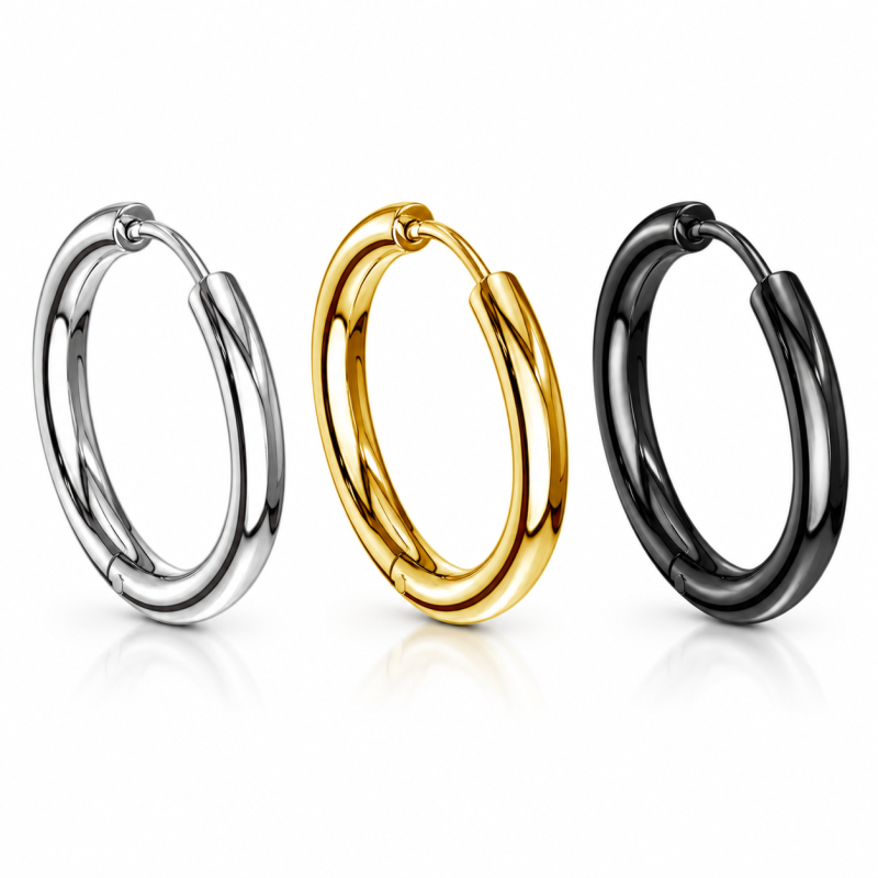 Piercing ou Brinco - Argolinha em Aço - 6ORE595