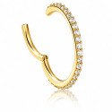 Piercing Conch - Clicker em Titânio PVD Gold com Zircônias - 6ORE597