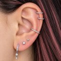 Piercing Conch - Clicker em Titânio PVD Gold com Zircônias - 6ORE597