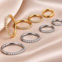 Piercing Conch - Clicker em Titânio PVD Gold com Zircônias - 6ORE597