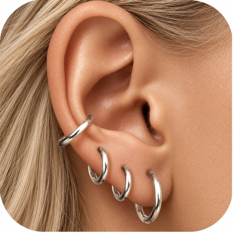 Piercing ou Brinco - Argolinha em Aço - 6ORE599