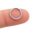 Piercing Daith ou Septo - Argolinha Clicker em Titânio com Zircônias - 6ORE601