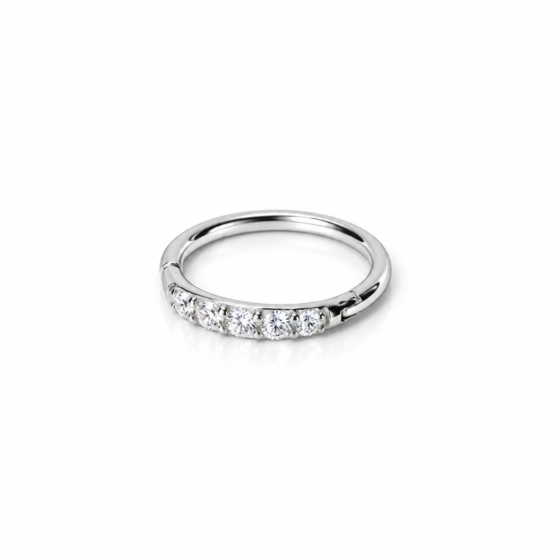 Piercing de Orelha Argolinha Clicker Meia Aliança - 6ORE606