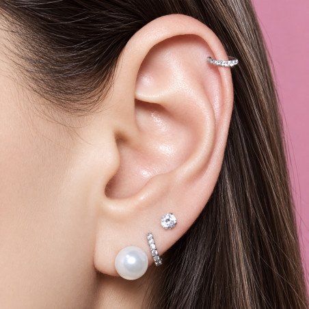 Piercing de Orelha Argolinha Clicker Meia Aliança - 6ORE606