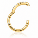 Piercing de Orelha Argolinha Clicker Meia Aliança - PVD Gold - 6ORE607