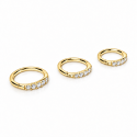 Piercing de Orelha Argolinha Clicker Meia Aliança - PVD Gold - 6ORE607