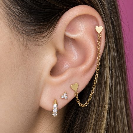 Piercing de Orelha - Coração com Correntinha - 6ORE623