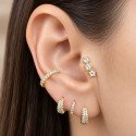 Piercing de Orelha Dourado - Cluster Mini Florzinhas com Zircônias - 6ORE624