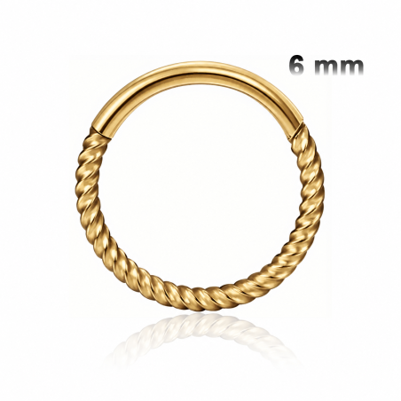 Piercing Mini Argola Náutica Clicker Articulado em Aço - PVD Gold ou Rosé - 6ORE630