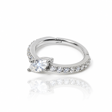 Piercing Conch Argolinha Clicker Marquise Cubic Zircônia - 100% em Aço Cirúrgico - 6ORE633