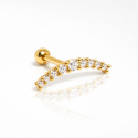 Piercing de Orelha - Cluster em Prata Divino com Zircônia - Banhado a Ouro - 6ORE639