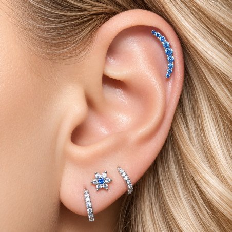 Piercing Labret Cluster Zircônia - 100% Aço - 6ORE642