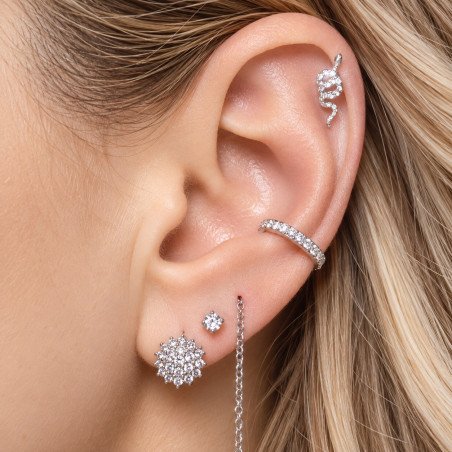 Piercing de Orelha - Serpente em Prata - 6ORE643