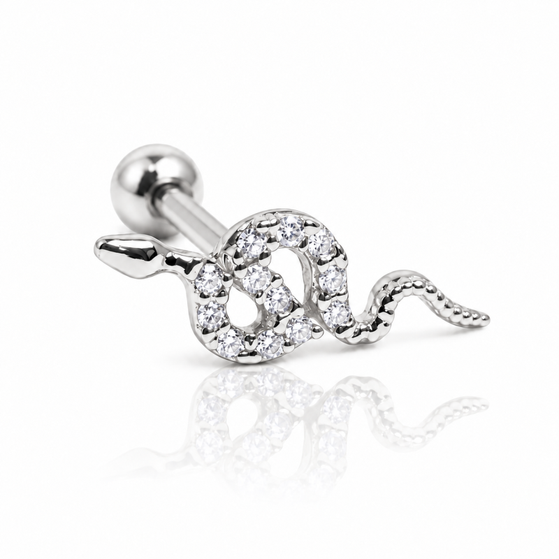 Piercing de Orelha - Serpente em Prata - 6ORE643