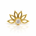 Piercing Flor de Lotus em Prata Banhado a Ouro- 6ORE647