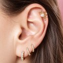 Piercing Flor de Lotus em Prata Banhado a Ouro- 6ORE647