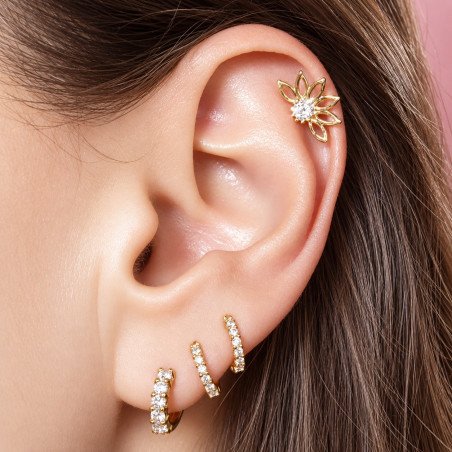 Piercing Flor de Lotus em Prata Banhado a Ouro- 6ORE647
