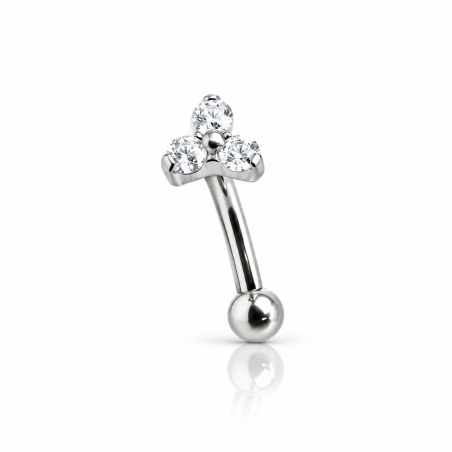 Piercing de Orelha Rook ou Christina  - Trillion em Titânio - 6ORE655