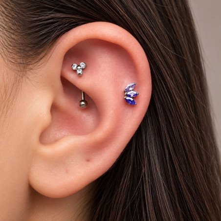 Piercing de Orelha Rook ou Christina  - Trillion em Titânio - 6ORE655