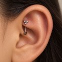 Piercing de Orelha Rook ou Christina  - Trillion em Titânio - 6ORE655
