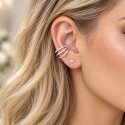 Piercing  Conch Argolinha Clicker Tripla Cravejada - 100% em Titânio - 6ORE660
