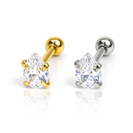 Piercing para Orelha - Gota em Zircônia - 6ORE662