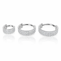 Piercing  Hélix ou Conch Argolinha Tripla Cravejada - 100% em Titânio  - 6ORE664